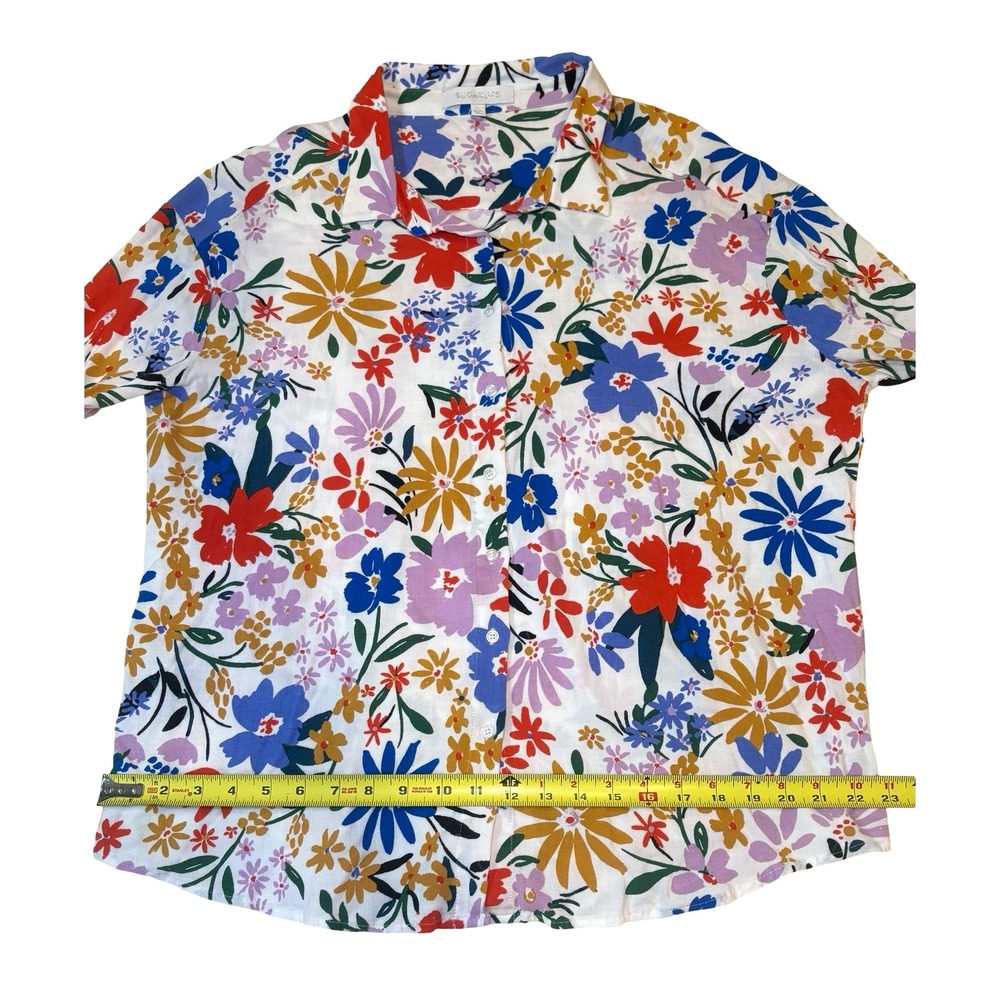 Sugarlips Floral Button Down Shirt Womens Medium Multi TT15890B Long Sleeve - Picture 4 of 8